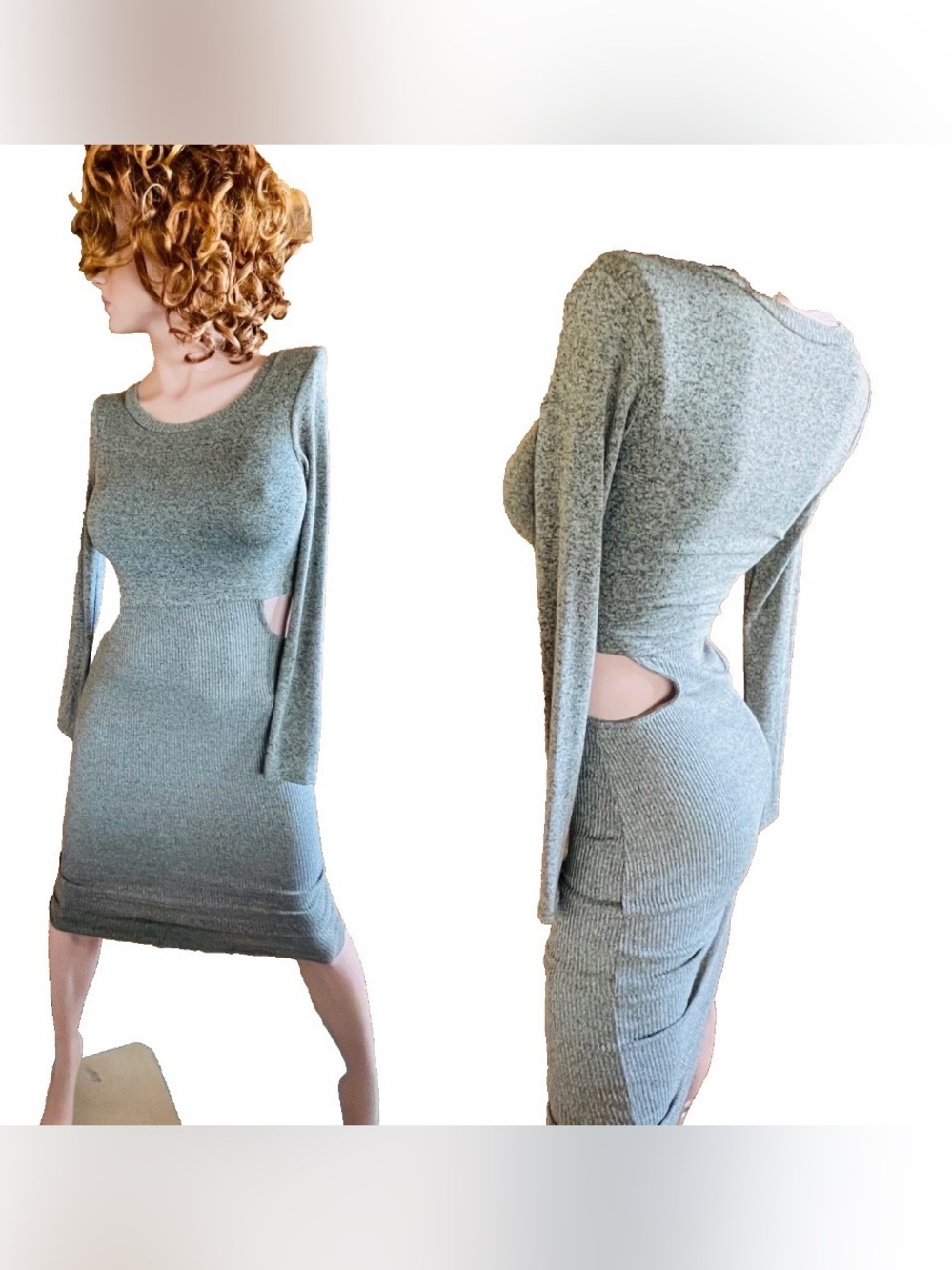 Fabulous Layered CUT-OUT Stretch Knit DRESS Small